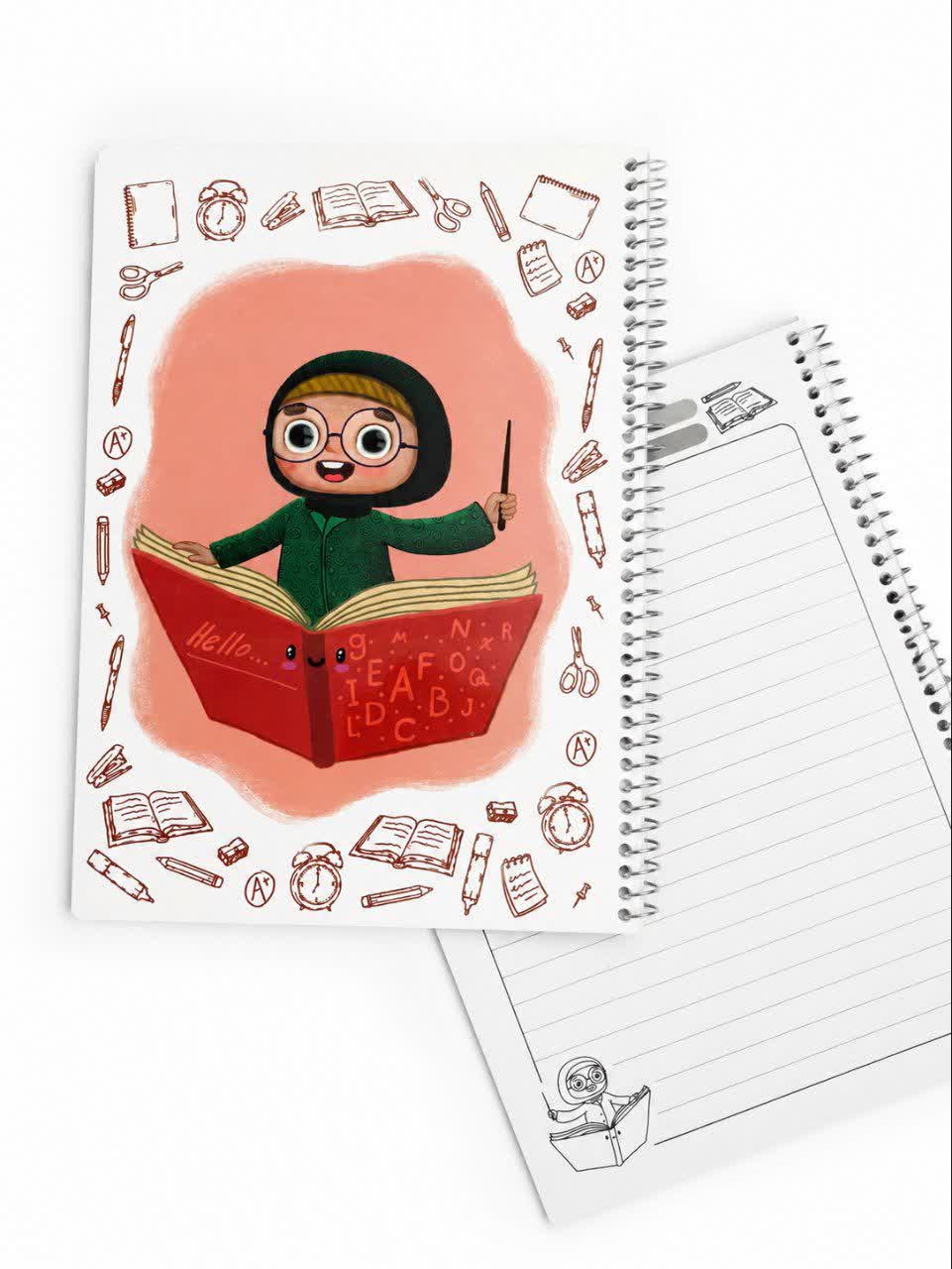 دفتر ۵۰ برگ خط دار سیمی